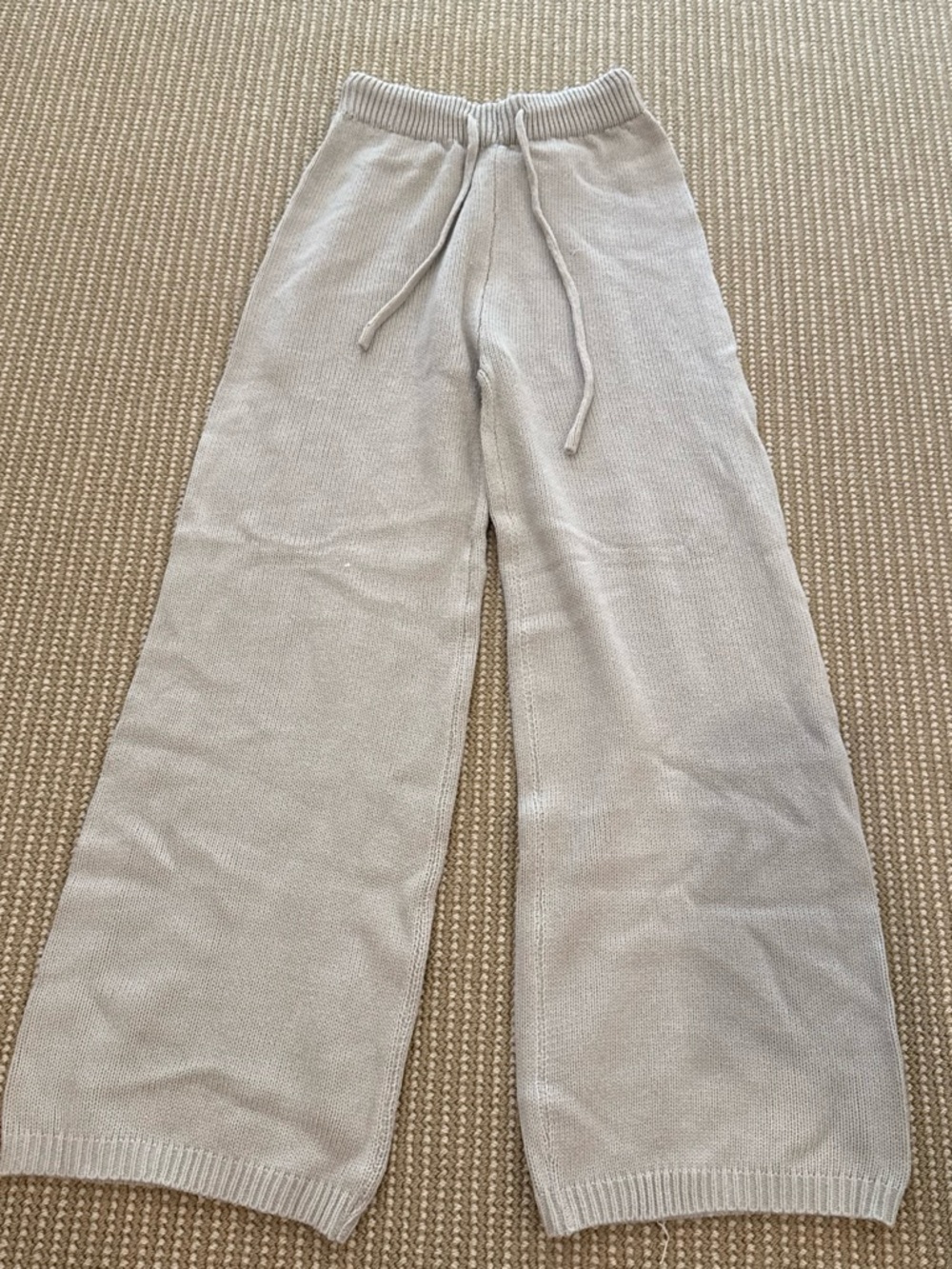 SHEIN Kids Knit Wide-Leg Sweatpants - Light Gray